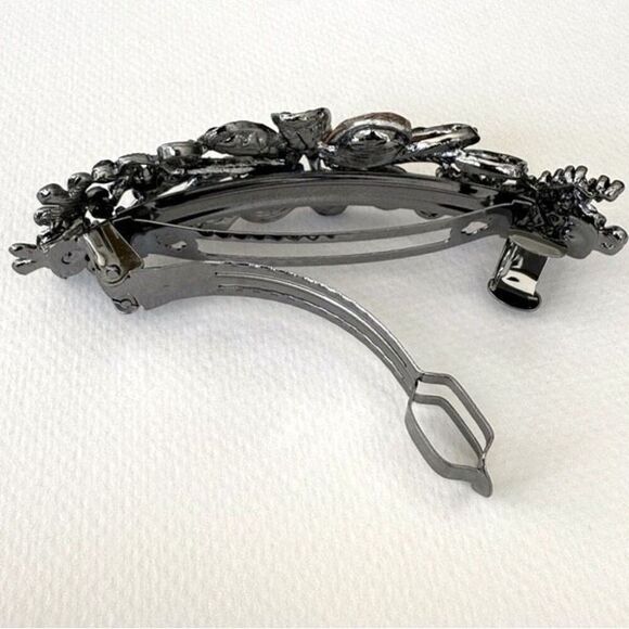 Bejeweled French Barrette – Colorful Crystal Flower